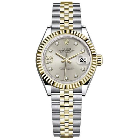 rolex lady datejust 28 gold and silver|rolex lady datejust bezel.